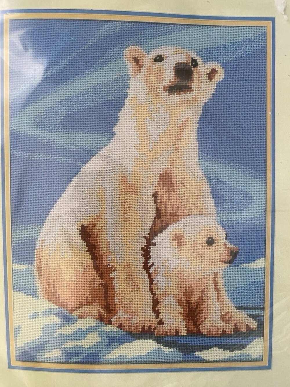 Vintage Monarch Horizons 1985 The Polar Bears Needlepoint By Roger W. Reinardy